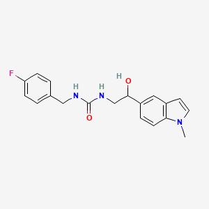molecular formula C19H20FN3O2 B2445799 1-(4-氟苄基)-3-(2-羟基-2-(1-甲基-1H-吲哚-5-基)乙基)脲 CAS No. 2034527-86-9