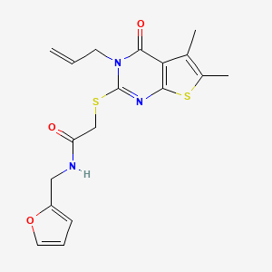 2-((3-allyl-5,6-dimethyl-4-oxo-3,4-dihydrothieno[2,3-d]pyrimidin-2-yl)thio)-N-(furan-2-ylmethyl)acetamide