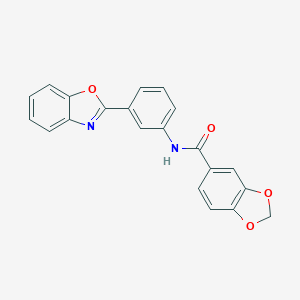 N-[3-(1,3-benzoxazol-2-yl)phenyl]-1,3-benzodioxole-5-carboxamide