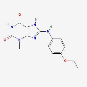 molecular formula C14H15N5O3 B2445813 8-((4-乙氧基苯基)氨基)-3-甲基-1H-嘧啶-2,6(3H,7H)-二酮 CAS No. 879071-26-8