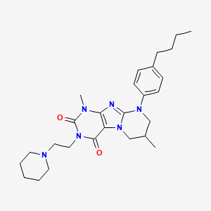 9-(4-butylphenyl)-1,7-dimethyl-3-(2-(piperidin-1-yl)ethyl)-6,7,8,9-tetrahydropyrimido[2,1-f]purine-2,4(1H,3H)-dione