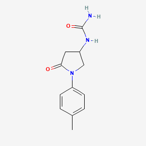 molecular formula C12H15N3O2 B2445849 1-(5-Oxo-1-(p-tolyl)pyrrolidin-3-yl)urea CAS No. 894023-53-1