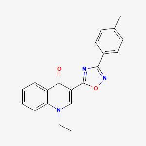 molecular formula C20H17N3O2 B2445856 1-ethyl-3-(3-(p-tolyl)-1,2,4-oxadiazol-5-yl)quinolin-4(1H)-one CAS No. 1358591-28-2