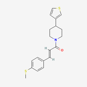 (E)-3-(4-(methylthio)phenyl)-1-(4-(thiophen-3-yl)piperidin-1-yl)prop-2-en-1-one