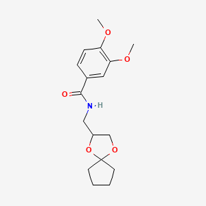 N-(1,4-dioxaspiro[4.4]nonan-2-ylmethyl)-3,4-dimethoxybenzamide
