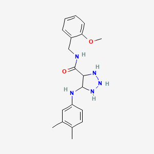 molecular formula C19H21N5O2 B2445870 5-[(3,4-二甲苯基)氨基]-N-[(2-甲氧苯基)甲基]-1H-1,2,3-三唑-4-甲酰胺 CAS No. 1207039-40-4