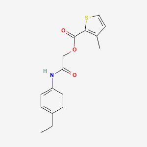 molecular formula C16H17NO3S B2445878 [2-(4-乙基苯胺基)-2-氧代乙基] 3-甲硫代吩-2-羧酸酯 CAS No. 387854-27-5