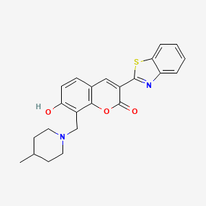 molecular formula C23H22N2O3S B2445880 3-(1,3-benzothiazol-2-yl)-7-hydroxy-8-[(4-methylpiperidin-1-yl)methyl]-2H-chromen-2-one CAS No. 301308-72-5