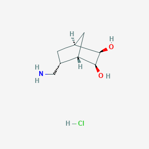 molecular formula C8H16ClNO2 B2445885 (1S,2R,3S,4S,5R)-5-(氨基甲基)二环[2.2.1]庚烷-2,3-二醇；盐酸盐 CAS No. 2375249-34-4
