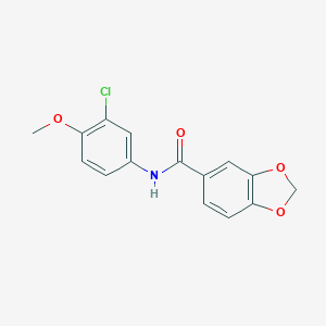 molecular formula C15H12ClNO4 B244589 N-(3-chloro-4-methoxyphenyl)-1,3-benzodioxole-5-carboxamide 