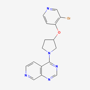 molecular formula C16H14BrN5O B2445897 4-[3-(3-Bromopyridin-4-yl)oxypyrrolidin-1-yl]pyrido[3,4-d]pyrimidine CAS No. 2380145-91-3