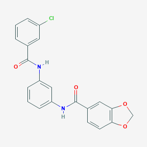 molecular formula C21H15ClN2O4 B244590 N-(3-(3-chlorobenzamido)phenyl)benzo[d][1,3]dioxole-5-carboxamide 