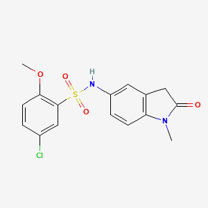 molecular formula C16H15ClN2O4S B2445921 5-氯-2-甲氧基-N-(1-甲基-2-氧代吲哚啉-5-基)苯磺酰胺 CAS No. 921862-27-3