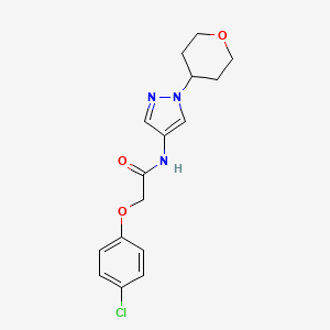 molecular formula C16H18ClN3O3 B2445923 2-(4-chlorophenoxy)-N-(1-(tetrahydro-2H-pyran-4-yl)-1H-pyrazol-4-yl)acetamide CAS No. 1448043-43-3