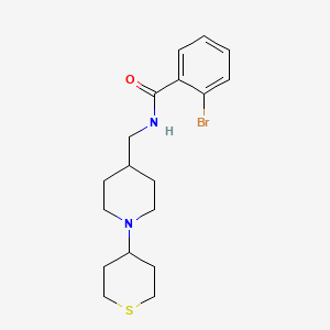 molecular formula C18H25BrN2OS B2445925 2-bromo-N-((1-(tetrahydro-2H-thiopyran-4-yl)piperidin-4-yl)methyl)benzamide CAS No. 2034382-95-9