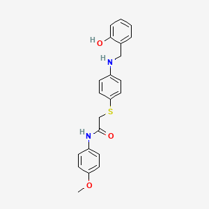 molecular formula C22H22N2O3S B2445934 2-((4-((2-Hydroxybenzyl)amino)phenyl)thio)-N-(4-methoxyphenyl)acetamide CAS No. 763126-32-5