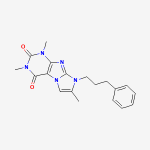 molecular formula C19H21N5O2 B2445939 1,3,7-trimethyl-8-(3-phenylpropyl)-1H-imidazo[2,1-f]purine-2,4(3H,8H)-dione CAS No. 869344-95-6