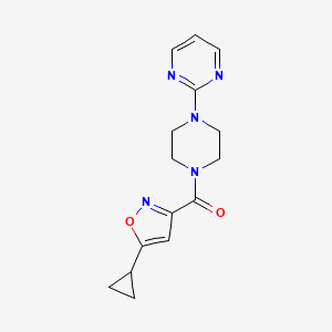 molecular formula C15H17N5O2 B2445945 (5-Cyclopropylisoxazol-3-yl)(4-(pyrimidin-2-yl)piperazin-1-yl)methanone CAS No. 1207009-67-3
