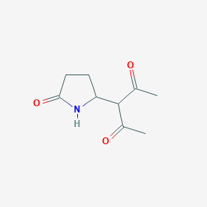 molecular formula C9H13NO3 B2445947 3-(5-Oxopyrrolidin-2-yl)pentane-2,4-dione CAS No. 128628-31-9