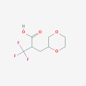 molecular formula C8H11F3O4 B2445948 2-[(1,4-二氧六环-2-基)甲基]-3,3,3-三氟丙酸 CAS No. 1909337-84-3