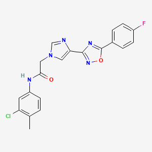 molecular formula C20H15ClFN5O2 B2445952 N-(3-chloro-4-methylphenyl)-2-{4-[5-(4-fluorophenyl)-1,2,4-oxadiazol-3-yl]-1H-imidazol-1-yl}acetamide CAS No. 1251707-93-3