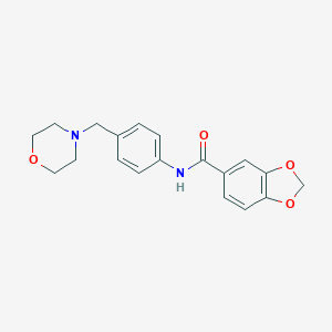 molecular formula C19H20N2O4 B244596 N-[4-(morpholin-4-ylmethyl)phenyl]-1,3-benzodioxole-5-carboxamide 