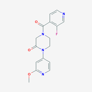 molecular formula C16H15FN4O3 B2445961 4-(3-Fluoropyridine-4-carbonyl)-1-(2-methoxypyridin-4-yl)piperazin-2-one CAS No. 2380097-08-3