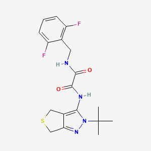 molecular formula C18H20F2N4O2S B2445969 N'-(2-叔丁基-4,6-二氢噻吩并[3,4-c]吡唑-3-基)-N-[(2,6-二氟苯基)甲基]草酰胺 CAS No. 899756-53-7