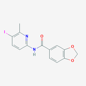 molecular formula C14H11IN2O3 B244597 N-(5-iodo-6-methylpyridin-2-yl)-1,3-benzodioxole-5-carboxamide 