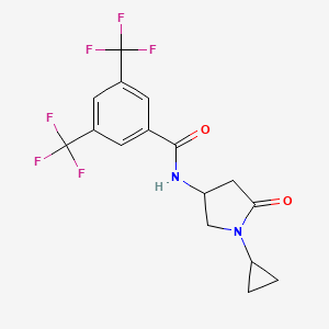 molecular formula C16H14F6N2O2 B2445974 N-(1-cyclopropyl-5-oxopyrrolidin-3-yl)-3,5-bis(trifluoromethyl)benzamide CAS No. 1396854-29-7