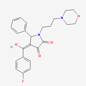 molecular formula C24H25FN2O4 B2445975 4-(4-fluorobenzoyl)-3-hydroxy-1-(3-morpholinopropyl)-5-phenyl-1H-pyrrol-2(5H)-one CAS No. 381702-42-7