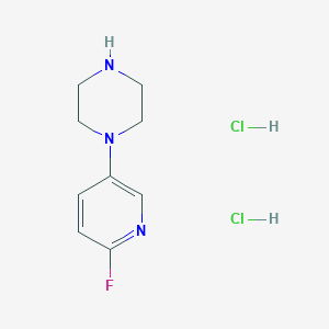 molecular formula C9H14Cl2FN3 B2445977 1-(6-Fluoropyridin-3-yl)piperazine dihydrochloride CAS No. 1909316-98-8