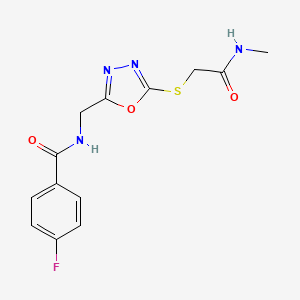 4-fluoro-N-[[5-[2-(methylamino)-2-oxoethyl]sulfanyl-1,3,4-oxadiazol-2-yl]methyl]benzamide