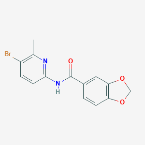 molecular formula C14H11BrN2O3 B244598 N-(5-bromo-6-methylpyridin-2-yl)-1,3-benzodioxole-5-carboxamide 