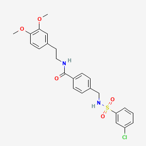 molecular formula C24H25ClN2O5S B2445985 4-({[(3-chlorophenyl)sulfonyl]amino}methyl)-N-[2-(3,4-dimethoxyphenyl)ethyl]benzamide CAS No. 690245-51-3