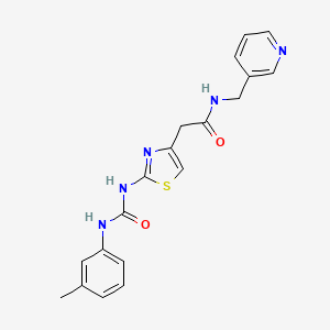molecular formula C19H19N5O2S B2445987 N-(吡啶-3-基甲基)-2-(2-(3-(间甲苯基)脲基)噻唑-4-基)乙酰胺 CAS No. 921482-22-6