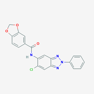 molecular formula C20H13ClN4O3 B244599 N-(6-chloro-2-phenyl-2H-1,2,3-benzotriazol-5-yl)-1,3-benzodioxole-5-carboxamide 