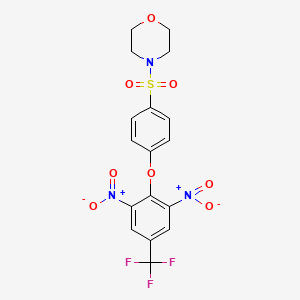 molecular formula C17H14F3N3O8S B2445996 2,6-二硝基-4-(三氟甲基)苯基4-(吗啉磺酰基)苯基醚 CAS No. 262439-64-5