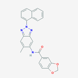 molecular formula C25H18N4O3 B244600 N-[6-methyl-2-(1-naphthyl)-2H-1,2,3-benzotriazol-5-yl]-1,3-benzodioxole-5-carboxamide 