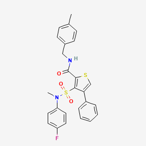 molecular formula C26H23FN2O3S2 B2446011 3-[(4-氟苯基)(甲基)磺酰氨基]-N-(4-甲基苄基)-4-苯硫代吩-2-甲酰胺 CAS No. 1105202-93-4