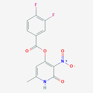 molecular formula C13H8F2N2O5 B2446025 (6-methyl-3-nitro-2-oxo-1H-pyridin-4-yl) 3,4-difluorobenzoate CAS No. 868679-82-7