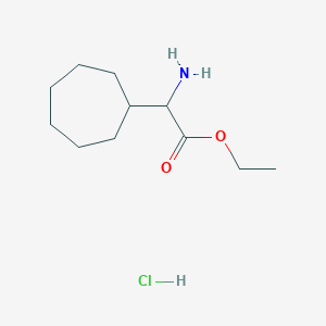 molecular formula C11H22ClNO2 B2446033 Ethyl 2-amino-2-cycloheptylacetate hydrochloride CAS No. 1909309-58-5