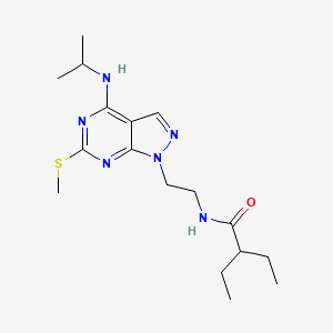 molecular formula C17H28N6OS B2446040 2-乙基-N-(2-(4-(异丙氨基)-6-(甲硫基)-1H-吡唑并[3,4-d]嘧啶-1-基)乙基)丁酰胺 CAS No. 946210-50-0