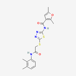 molecular formula C19H20N4O3S2 B2446045 N-(5-((2-((2,3-dimethylphenyl)amino)-2-oxoethyl)thio)-1,3,4-thiadiazol-2-yl)-2,5-dimethylfuran-3-carboxamide CAS No. 1351590-64-1