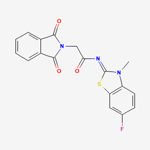 molecular formula C18H12FN3O3S B2446054 (E)-2-(1,3-dioxoisoindolin-2-yl)-N-(6-fluoro-3-methylbenzo[d]thiazol-2(3H)-ylidene)acetamide CAS No. 477294-81-8