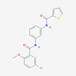 molecular formula C19H15ClN2O3S B244606 N-{3-[(5-chloro-2-methoxybenzoyl)amino]phenyl}-2-thiophenecarboxamide 