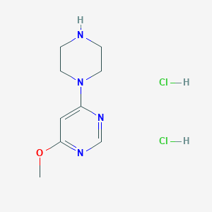molecular formula C9H16Cl2N4O B2446065 4-Methoxy-6-piperazin-1-ylpyrimidine;dihydrochloride CAS No. 2413885-58-0