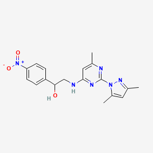 2-((2-(3,5-dimethyl-1H-pyrazol-1-yl)-6-methylpyrimidin-4-yl)amino)-1-(4-nitrophenyl)ethanol