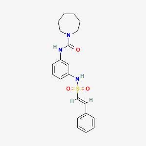 molecular formula C21H25N3O3S B2446068 N-[3-[[(E)-2-phenylethenyl]sulfonylamino]phenyl]azepane-1-carboxamide CAS No. 1241700-07-1