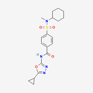 4-[cyclohexyl(methyl)sulfamoyl]-N-(5-cyclopropyl-1,3,4-oxadiazol-2-yl)benzamide